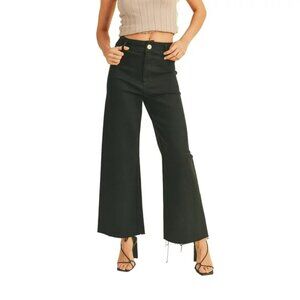 Miou Muse Black Straight Wide Leg High Waisted Jeans